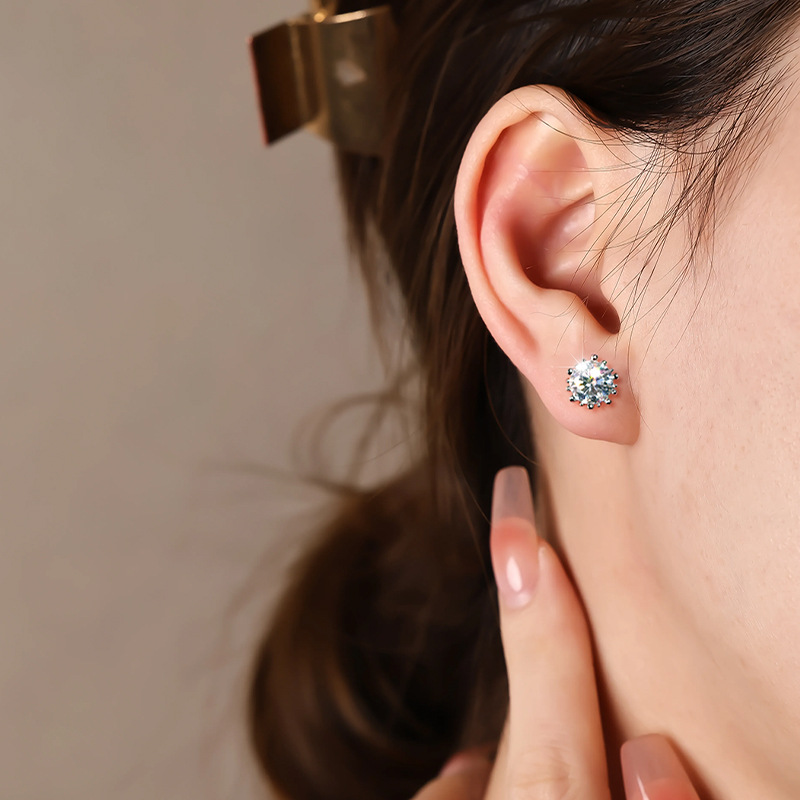 2Ct Moissanite Floating Circle Design Earrings