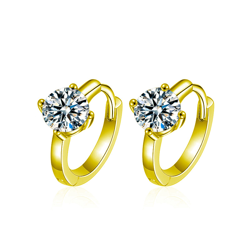 2Ct Moissanite Four-Prong Hoop Earrings