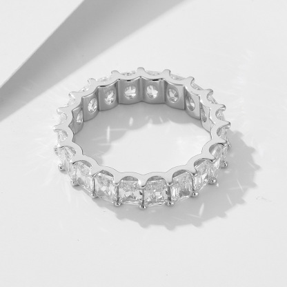Emerald Cut Wedding Set In Sterling Silver