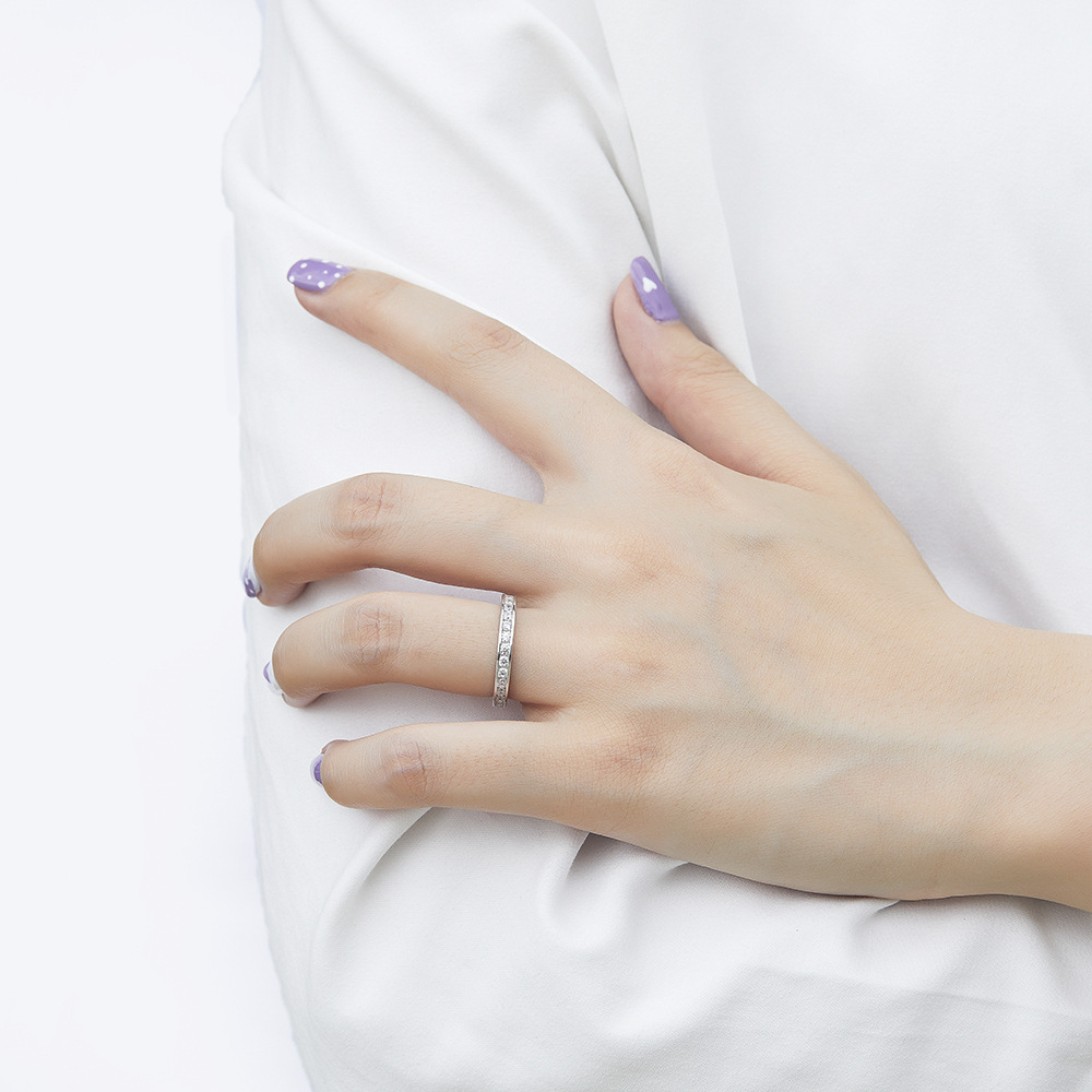 Simple Promise Rose Gold White Wedding Band