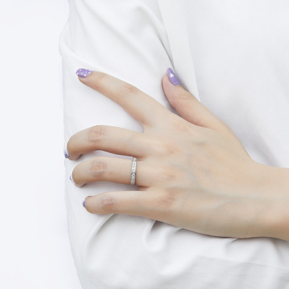 Simple Promise Rose Gold White Wedding Band