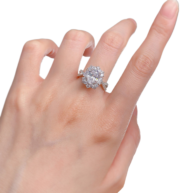 1.5Ct White Oval Cut Prong Setting Classic Style Ring-Sterling Silver-lornajewelry