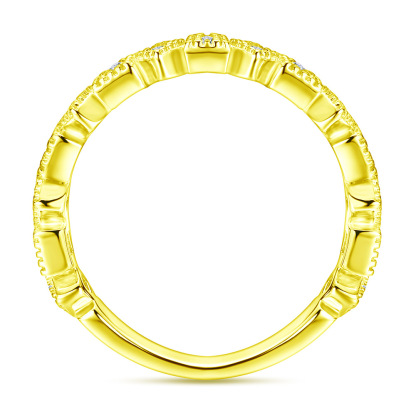 Sterling Silver Geometric Shape White Yellow Gold Rose Gold Wedding Band