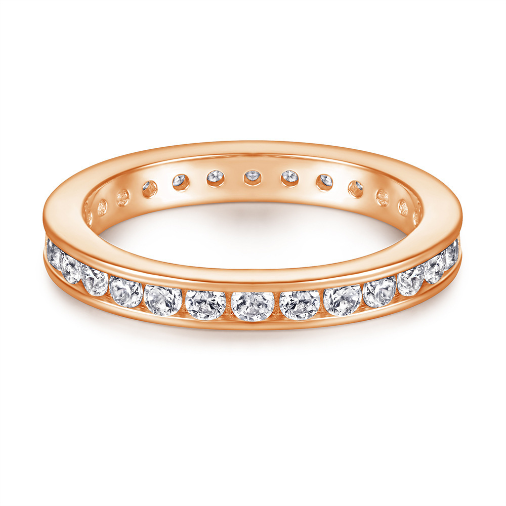 Simple Promise Rose Gold White Wedding Band
