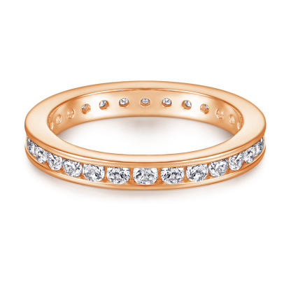 Simple Promise Rose Gold White Wedding Band