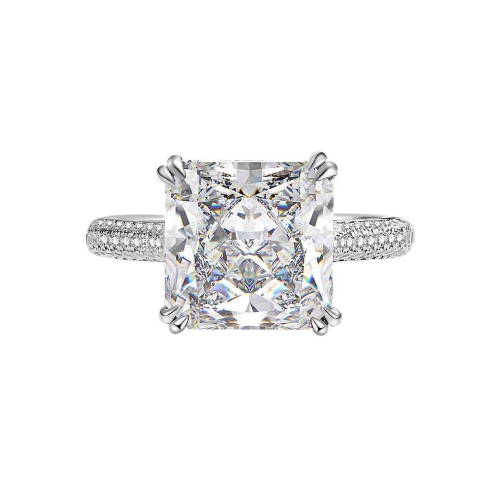 5Ct Princess Cut Luxury Engagement Ring in 925 Sterling Silver-Sterling Silver-lornajewelry