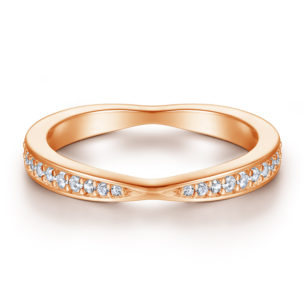 [Copy]Sterling Silver Irregular Design Delicate Multi-Stone Wedding Band