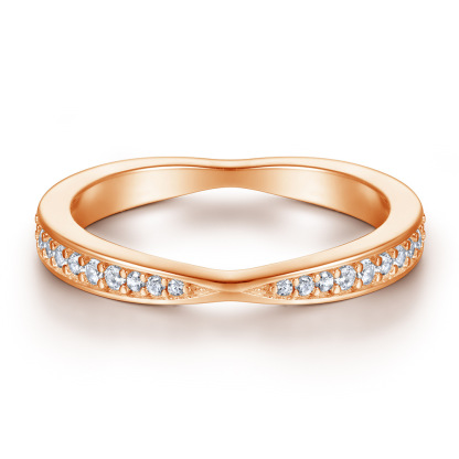 Sterling Silver Eternity Rose Gold White Wedding Band