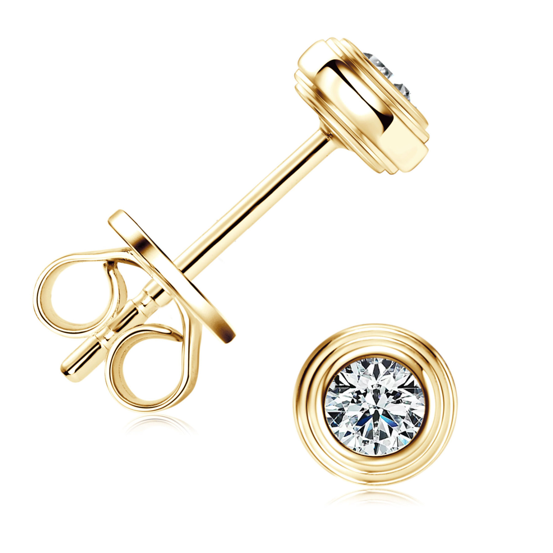 Brilliant Moissanite Bezel-Set Earrings