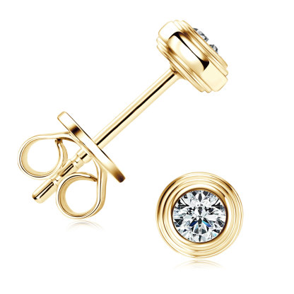 Brilliant Moissanite Bezel-Set Earrings