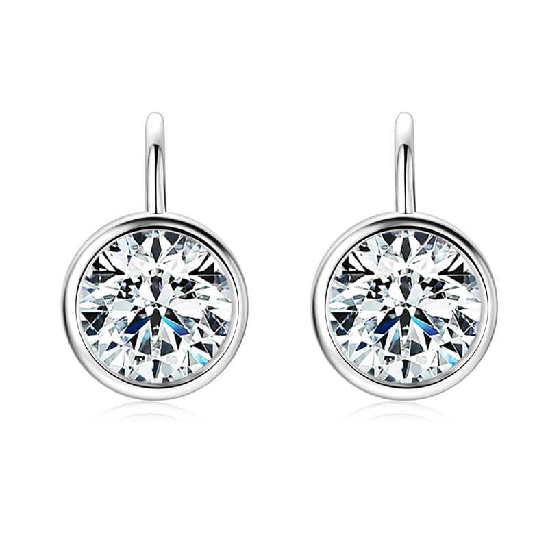 4Ct Moissanite Bezel-Set French Hook Earrings in 925 Silver