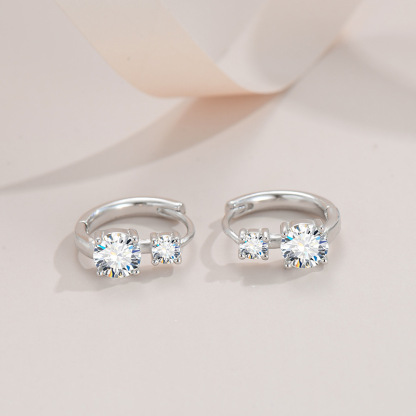 1.2Ct Moissanite Octavia Hoop Earrings