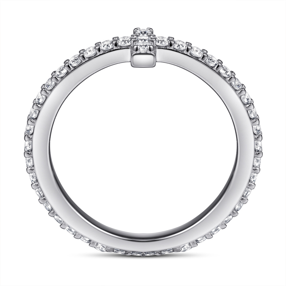 Plain Simple Sterling Silver Shape Design Rose Gold White Wedding Band