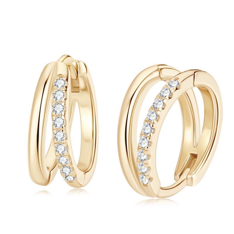Moissanite Layered Pavé Hoop Design Earrings