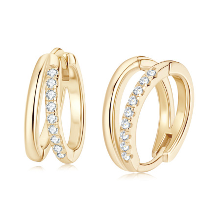 Moissanite Layered Pavé Hoop Design Earrings