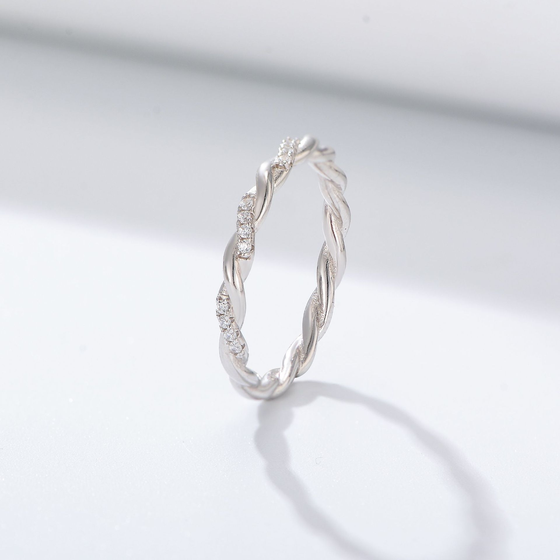 Twisted Rope Braided Wrap Design Wedding Band in Sterling Silver