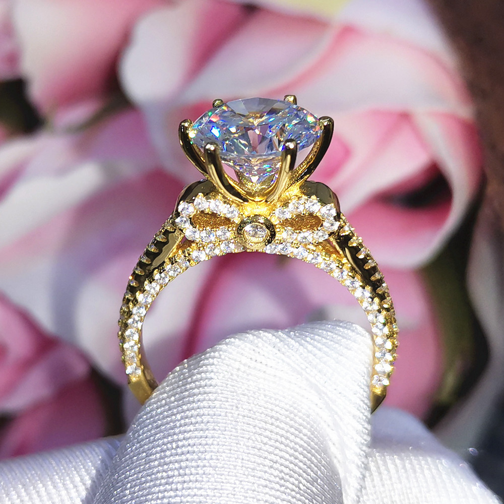 3Ct Moissanite Bow Base Design Engagement Ring