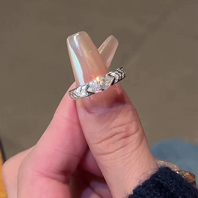 1Ct Marquise Cut White Gemstone Vintage Design Ring-Sterling Silver-lornajewelry