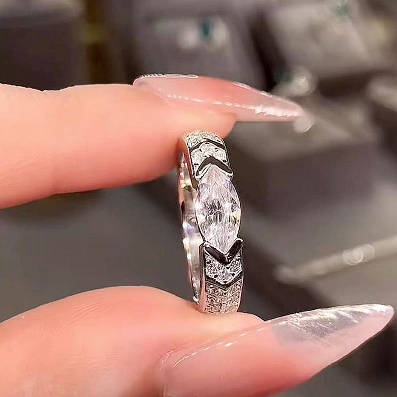 1Ct Marquise Cut White Gemstone Vintage Design Ring-Sterling Silver-lornajewelry