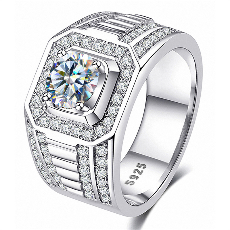 1.5Ct Moissanite White Round Cut Halo Infinity Style Wedding Ring Set-lornajewelry