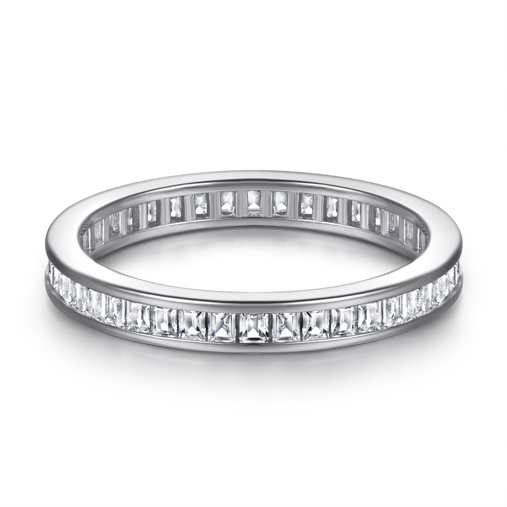 Sterling Silver Channel Set Cubic White Wedding Band