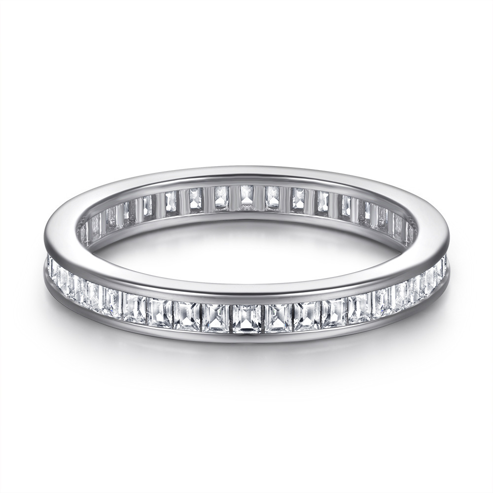 Sterling Silver Channel Set Cubic White Wedding Band