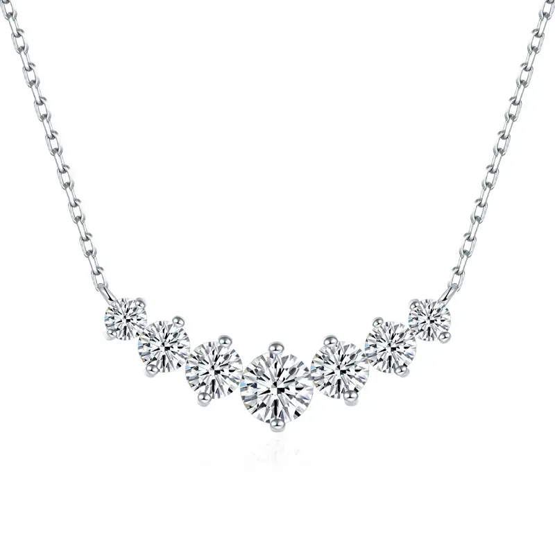 Moissanite Classic Round Cut Pendant Necklace-lornajewelry