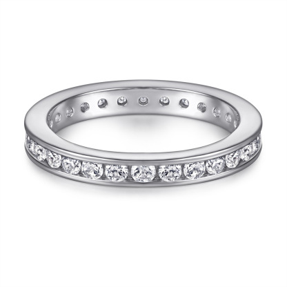 Simple Promise Rose Gold White Wedding Band