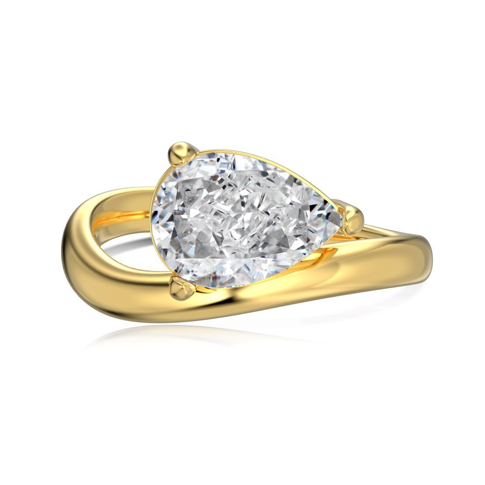 2.5Ct Pear Cut White Gemstone Modern Design Ring-Sterling Silver-lornajewelry