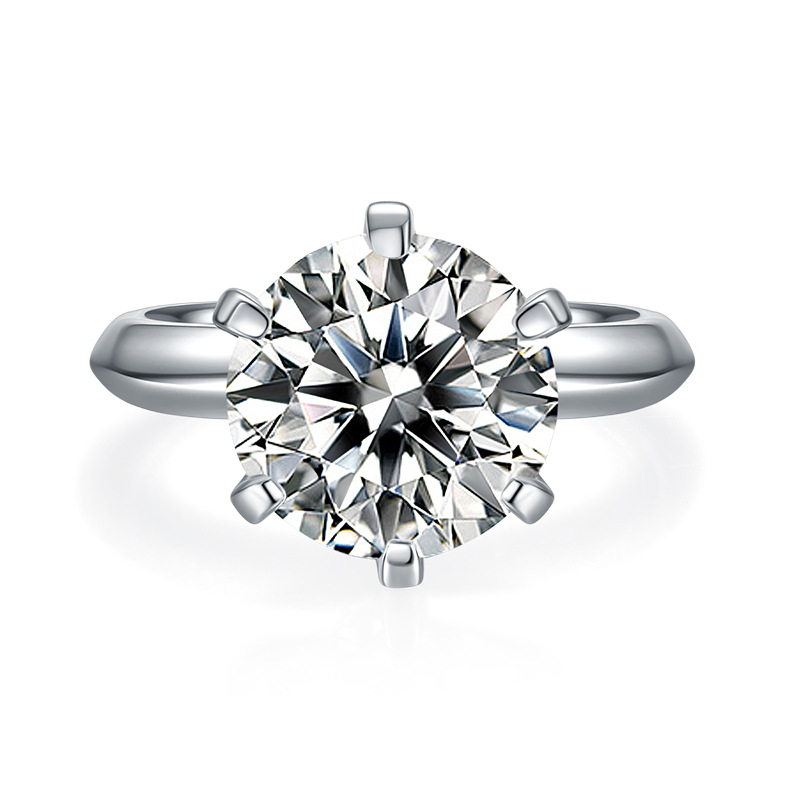5Ct Moissanite Solitaire Luxury Design Engagement Ring in Sterling Silver