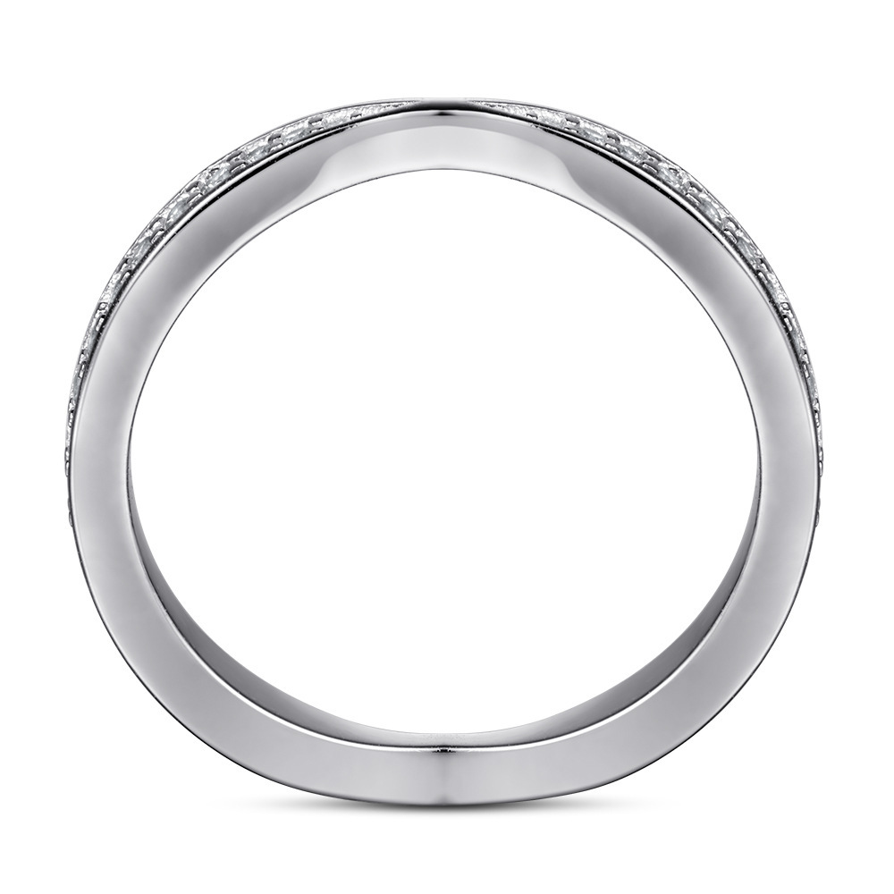 Sterling Silver Eternity Rose Gold White Wedding Band