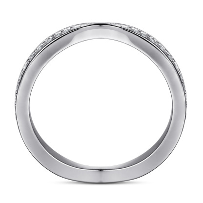 Sterling Silver Eternity Rose Gold White Wedding Band