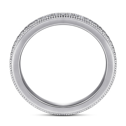 925 Silver All Around Eternity Stackable Rose Gold White Wedding Band