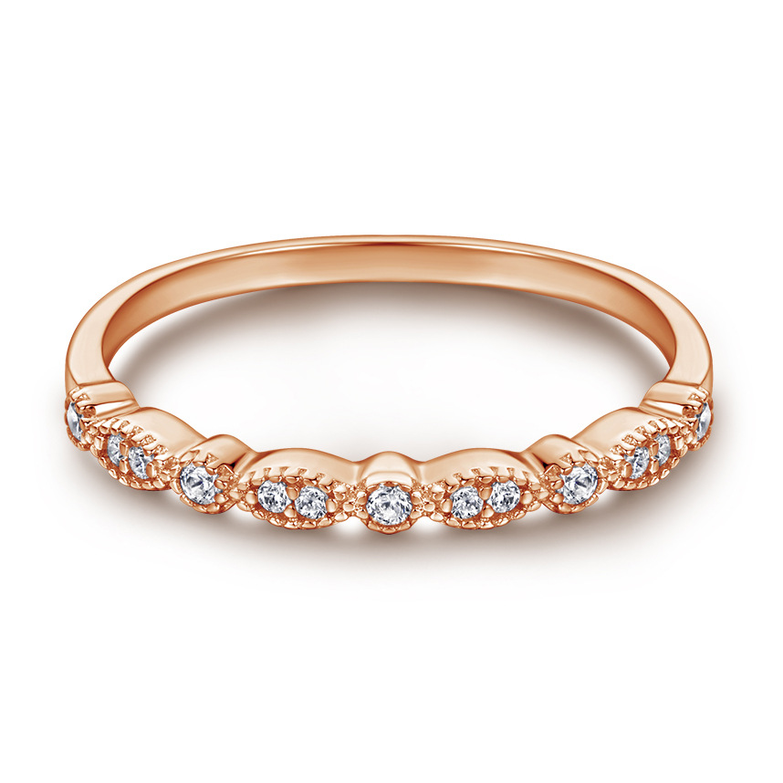 Art Deco Half Eternity Wedding Band
