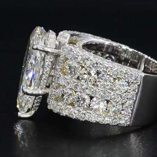5.5Ct Pear Cut Vintage Style Sterling Silver Engagement Ring-Sterling Silver-lornajewelry