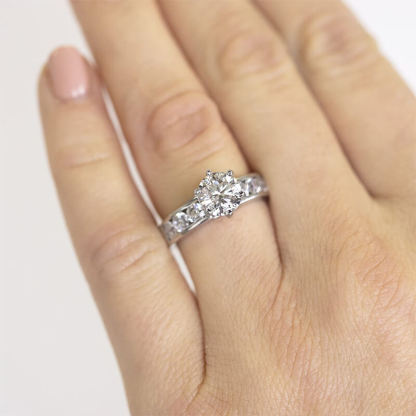 2Ct Moissanite Round Cut Channel Set Engagement Ring-Sterling Silver-lornajewelry