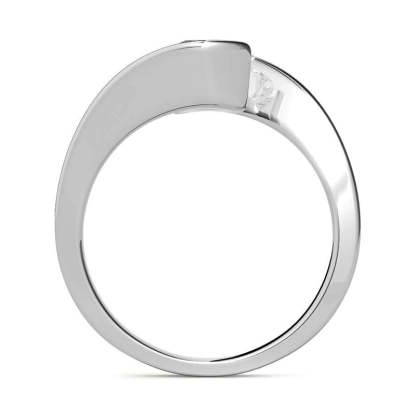 1Ct Moissanite Solitaire Tension Set Bypass Engagement Ring-Sterling Silver-lornajewelry