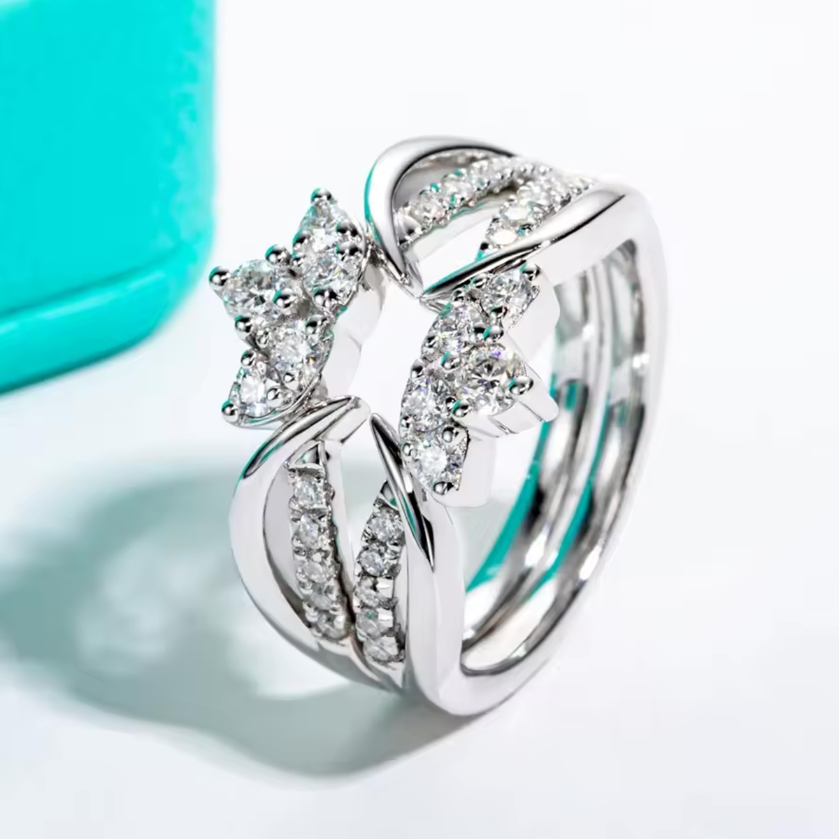 Sterling Silver Guard Ring Enhancer for Engagement Rings Stackable Elegant Adjustable