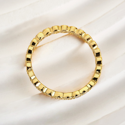 Vintage Pave Wedding Band In Sterling Silver-Sterling Silver-lornajewelry