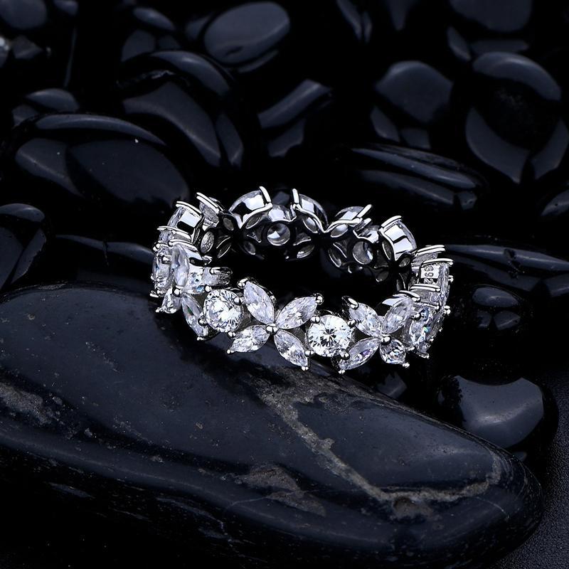 Butterfly Design Infinity Wedding Band for Women In Sterling Silver-Sterling Silver-lornajewelry