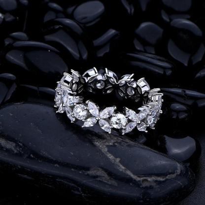 Butterfly Design Infinity Wedding Band for Women In Sterling Silver-Sterling Silver-lornajewelry