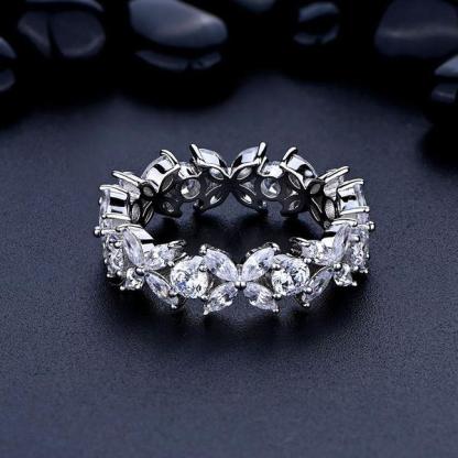 Butterfly Design Infinity Wedding Band for Women In Sterling Silver-Sterling Silver-lornajewelry