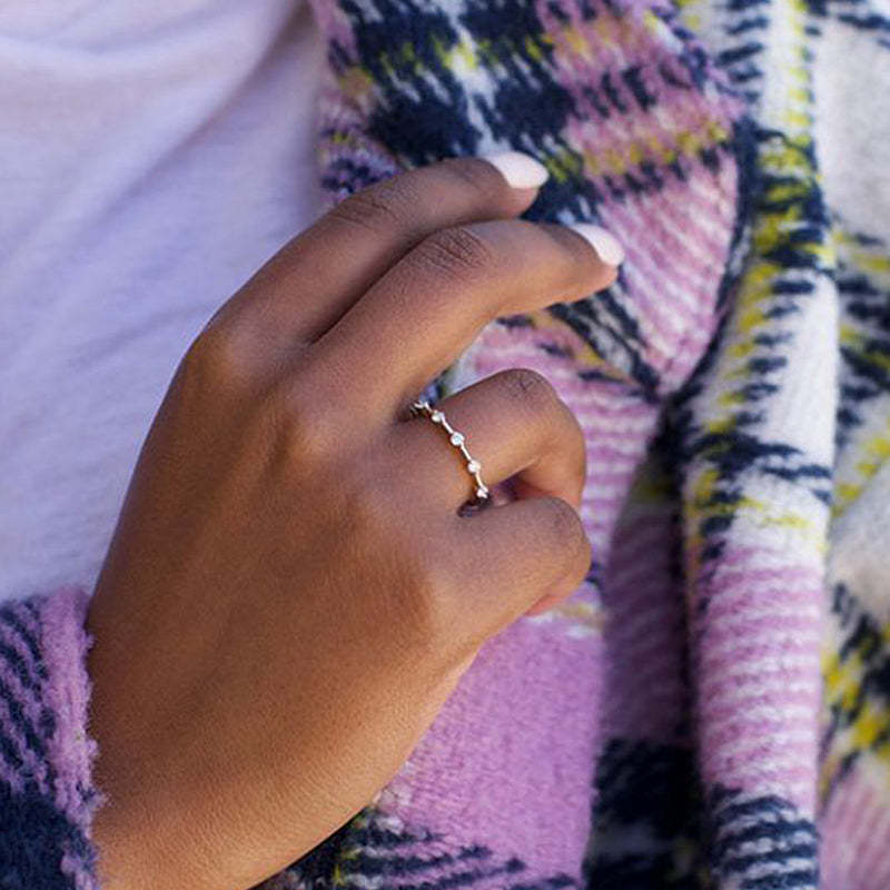 Fashion Design White Gold Round Cut Women's Wedding Band In Sterling Silver-Sterling Silver-lornajewelry