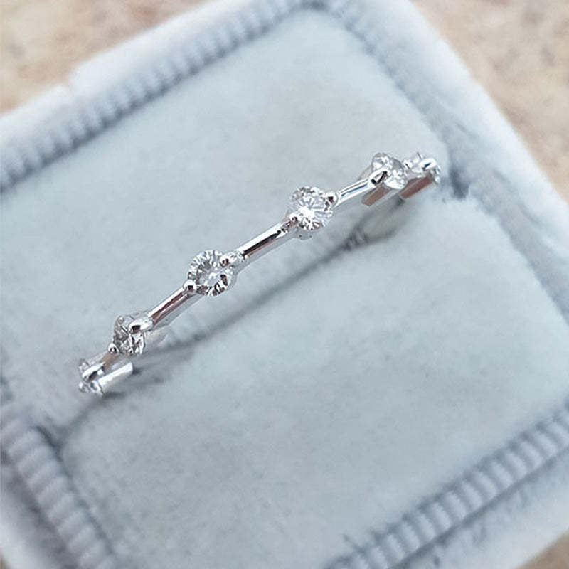 Fashion Design White Gold Round Cut Women's Wedding Band In Sterling Silver-Sterling Silver-lornajewelry