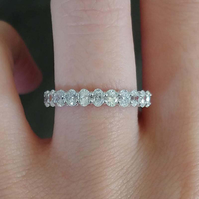 Stunning Oval Cut 3PC Wedding Ring Set In Sterling Silver-Sterling Silver-lornajewelry