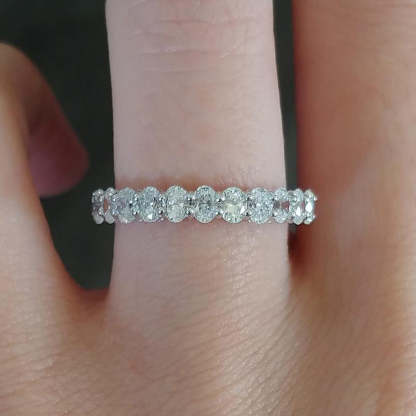 Stunning Oval Cut 3PC Wedding Ring Set In Sterling Silver-Sterling Silver-lornajewelry