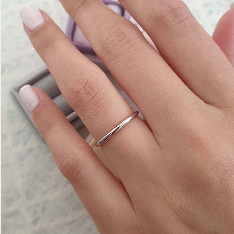 Simple Wedding Band For Women In Sterling Silver-Sterling Silver-lornajewelry