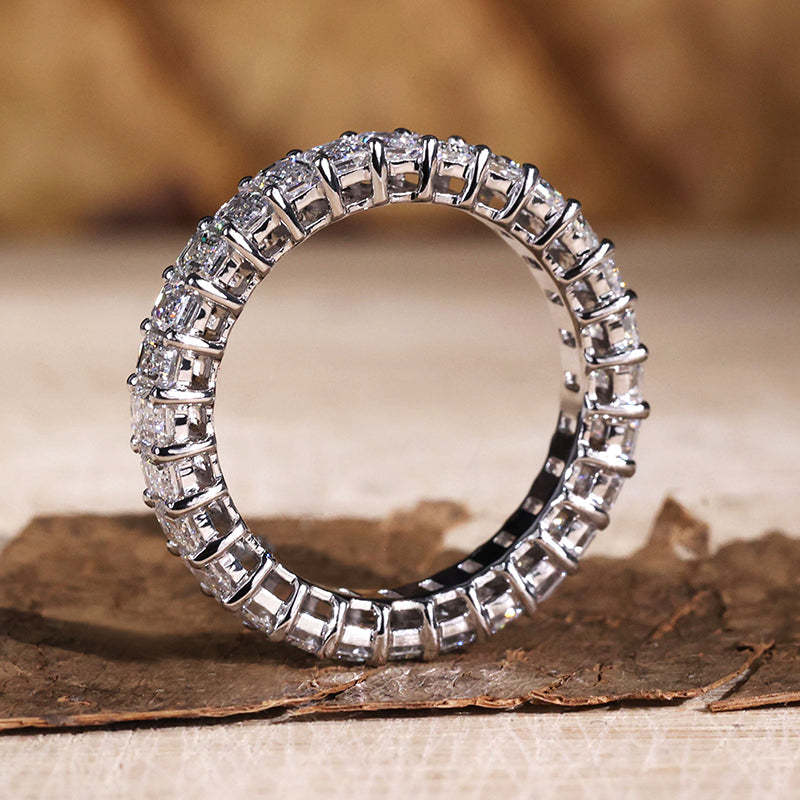 Classic Emerald Cut s Women's Wedding Band-Sterling Silver-lornajewelry