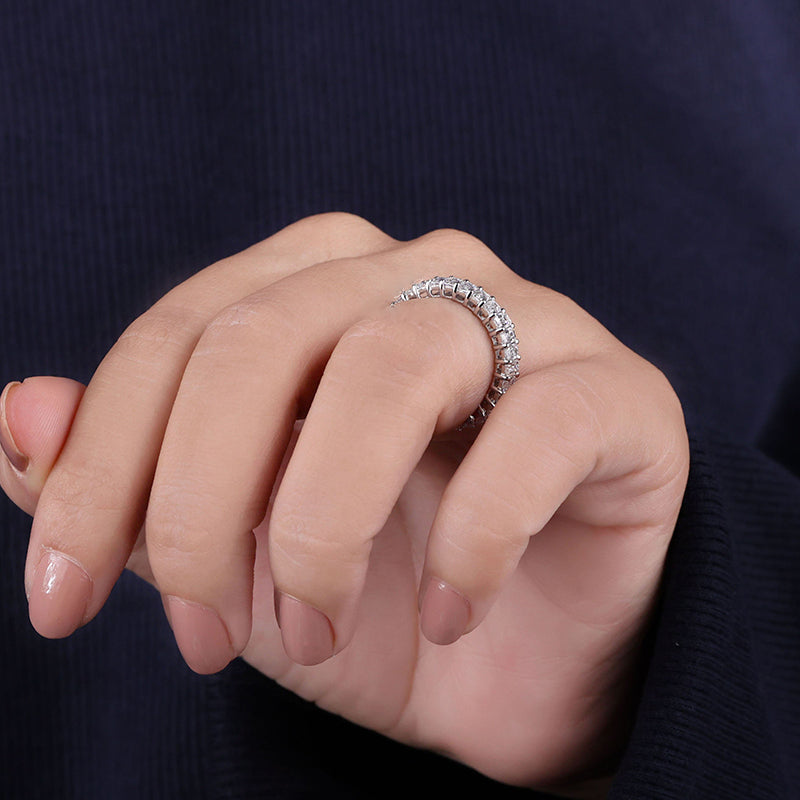 Classic Emerald Cut s Women's Wedding Band-Sterling Silver-lornajewelry