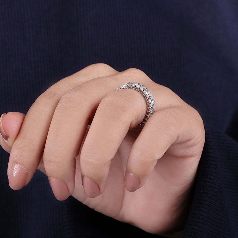 Classic Emerald Cut s Women's Wedding Band-Sterling Silver-lornajewelry